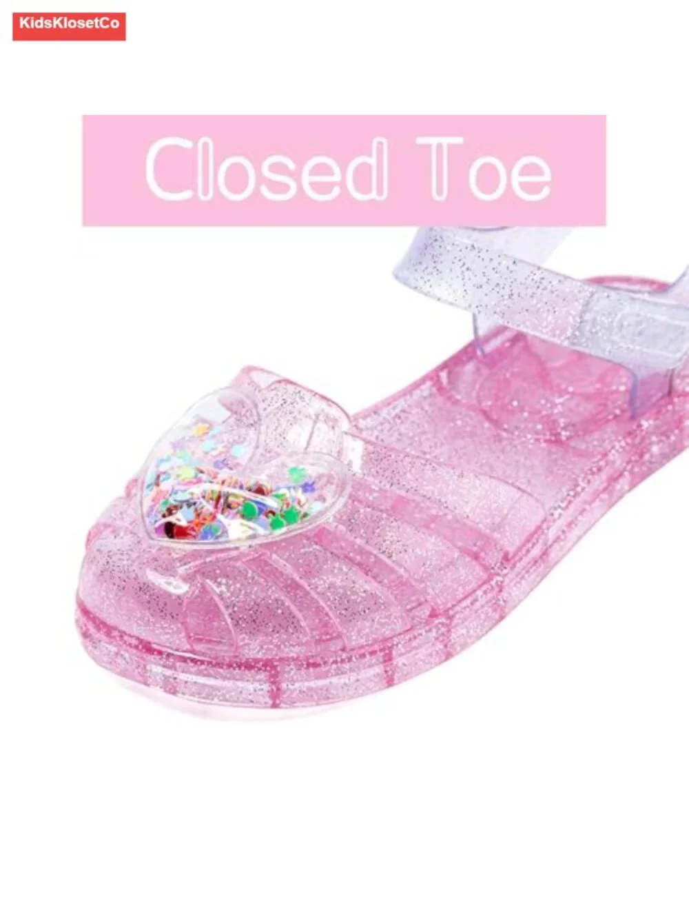 Girls Soft Sole Jelly Sandals Closed Toe Comfortable Princess Summer Dress